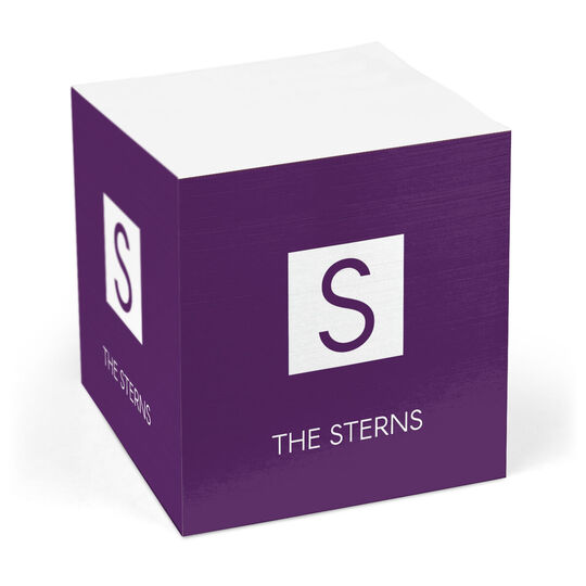 Square Initial Sticky Memo Cube